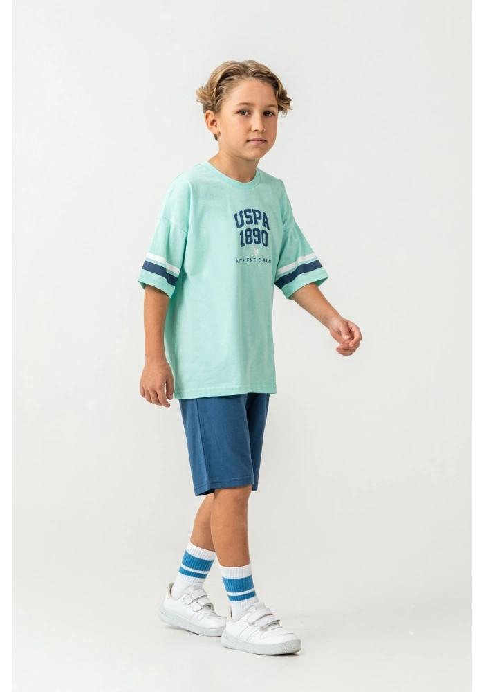 US Polo 2414-4 Erkek Çocuk Bermuda Takım