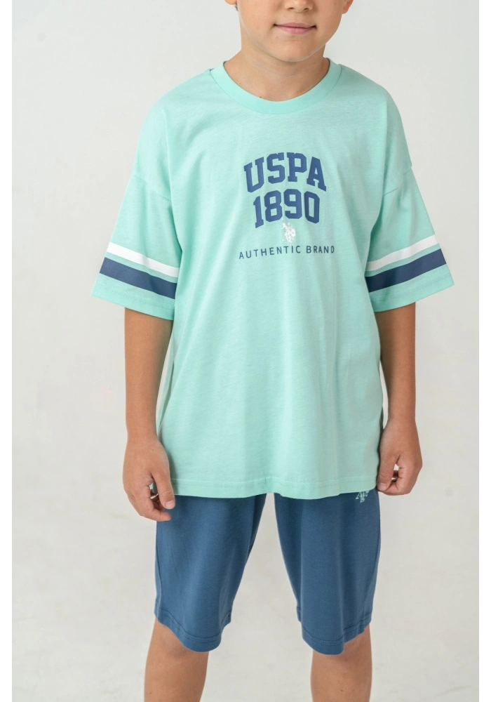 US Polo 2414-4 Erkek Çocuk Bermuda Takım