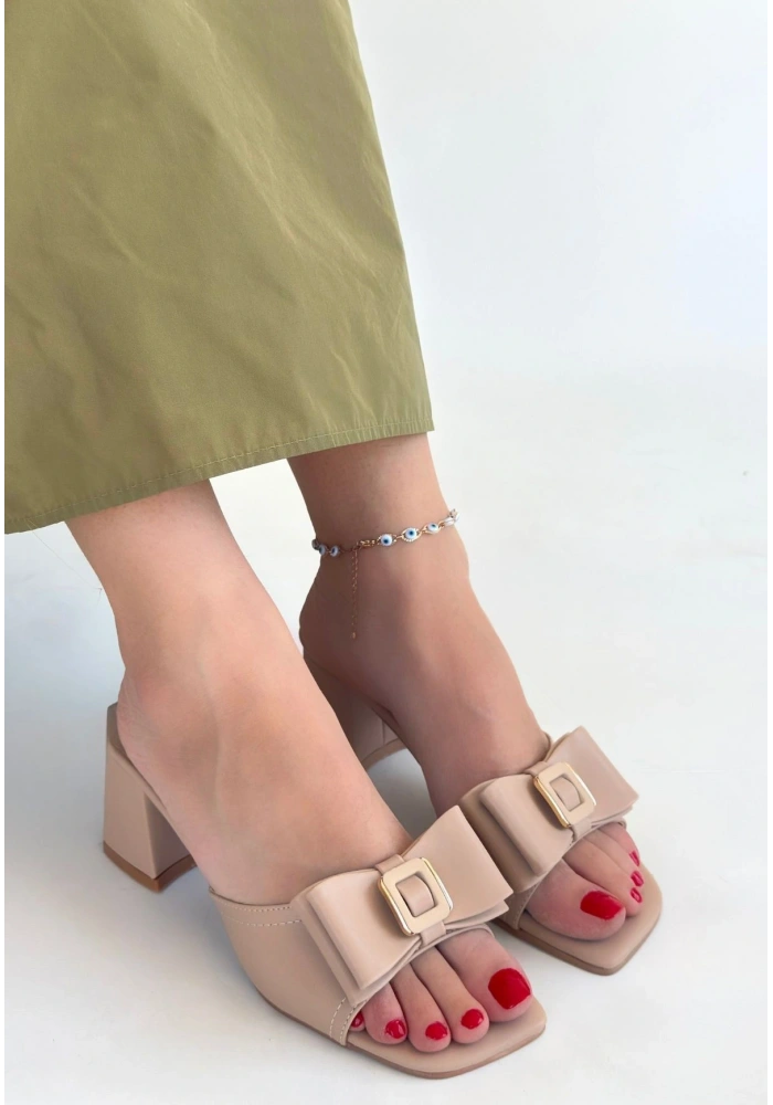 Veor Nude Cilt Topuklu Terlik