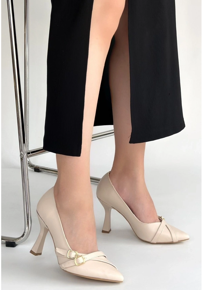 Wenda Bej Cilt Topuklu Ayakkabı