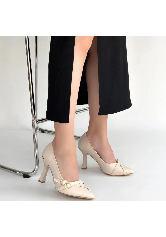 Wenda Bej Cilt Topuklu Ayakkabı