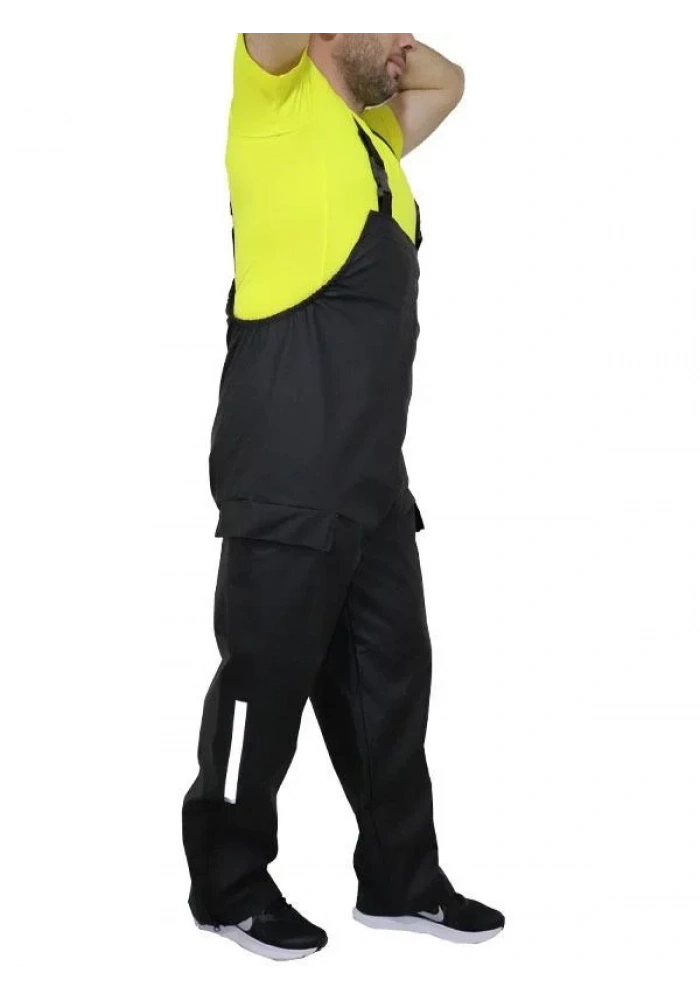 Yağmurluk Takım (Bahçıvan Tipi Askılı Pantolon ve Mont) - Siyah