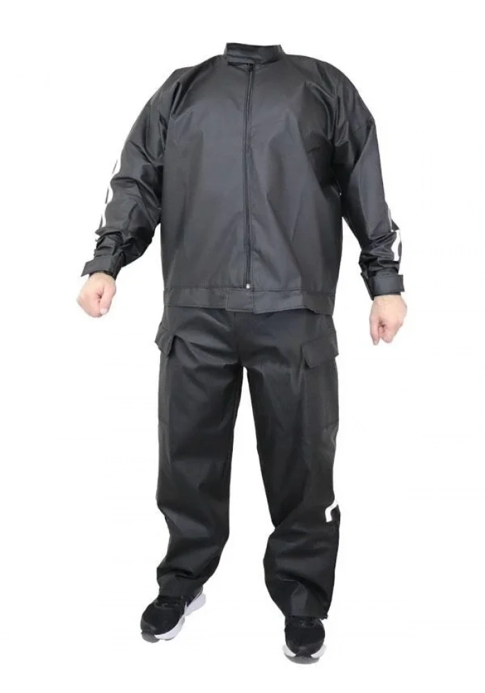 Yağmurluk Takım (Bahçıvan Tipi Askılı Pantolon ve Mont) - Siyah