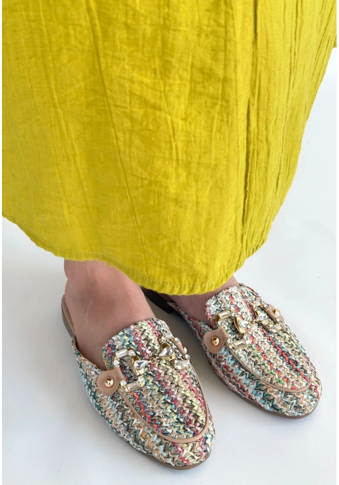 Yenda Renkli Dokumalı Terlik