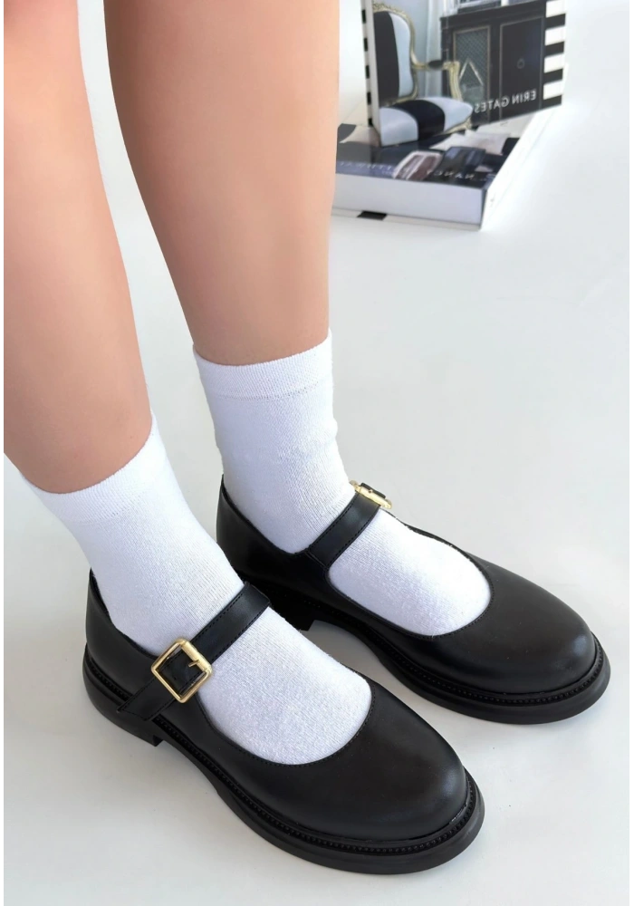 Yokox Siyah Cilt Oxford Ayakkabı