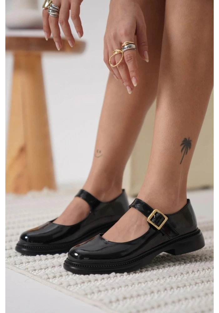 Yokox Siyah Rugan Oxford Ayakkabı