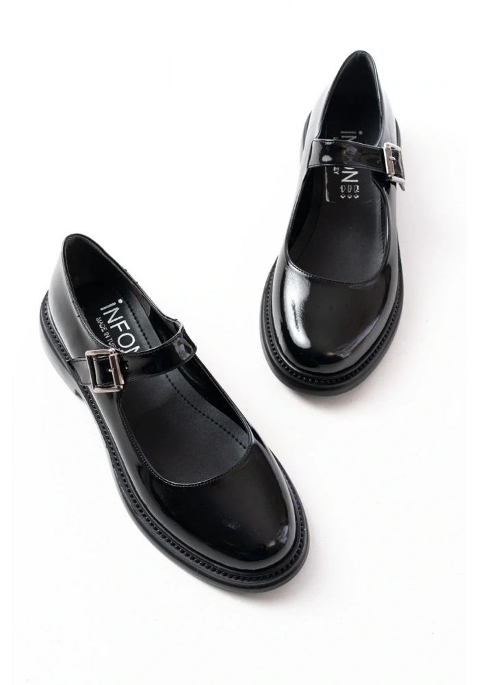 YSN-4444 Siyah Rugan Günlük Bayan Ayakkabı