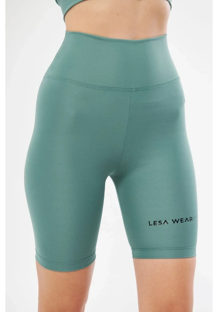 Yüksek Bel Biker Sporcu Şort - Mint Yeşili