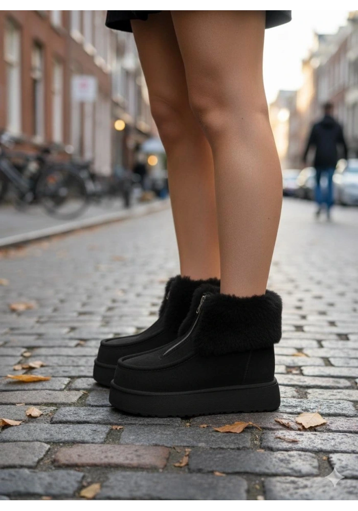 Zinya Siyah Süet Bot