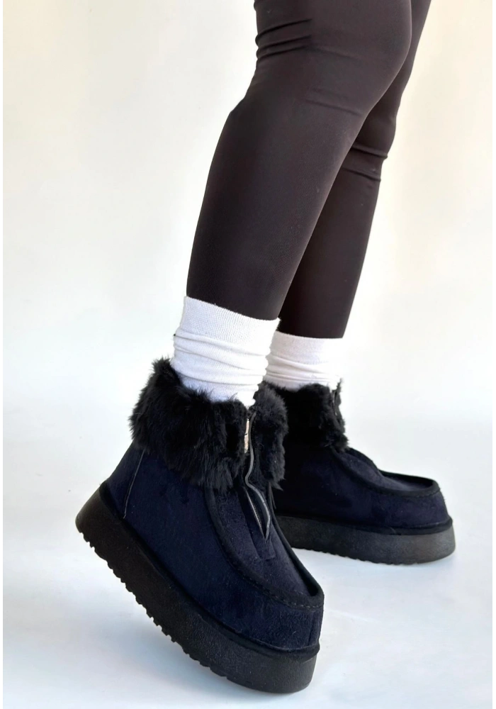 Zinya Siyah Süet Bot