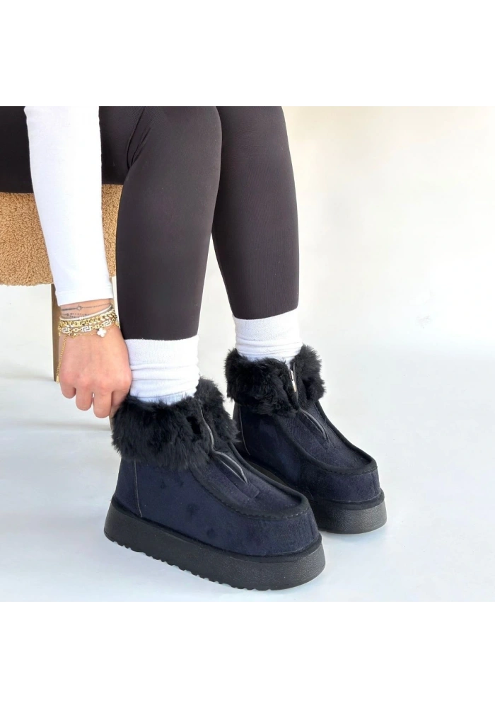 Zinya Siyah Süet Bot