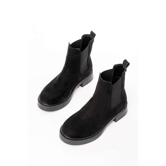 02-2137 Siyah Süet Lastikli Günlük Kadın Bot