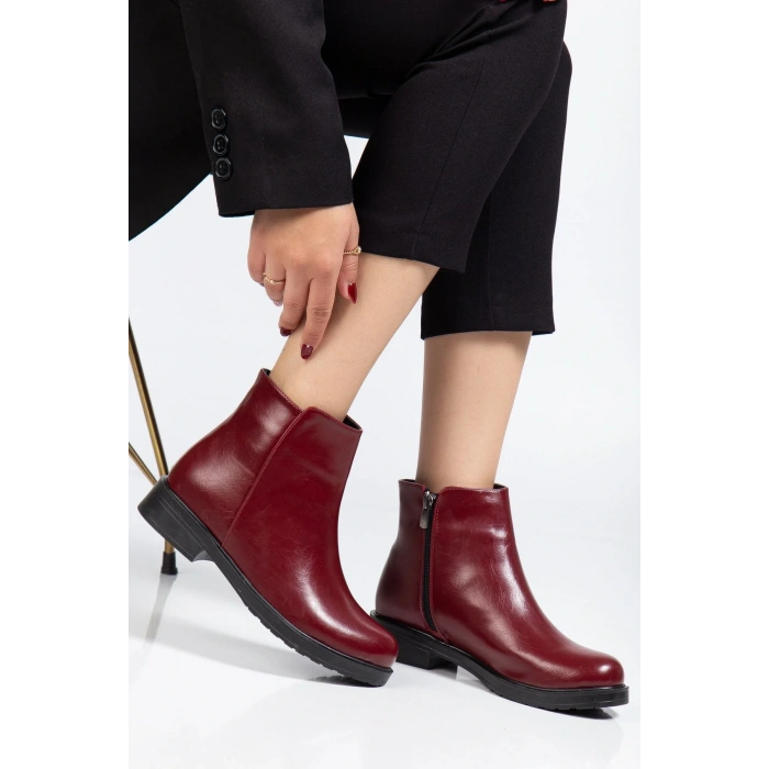 165-204 Bordo Yanki Günlük Kadın Bot