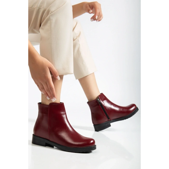 165-204 Bordo Yanki Günlük Kadın Bot