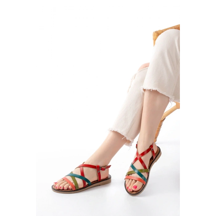 205-017 Multi Ortopedik Hakiki Deri Kadın Sandalet