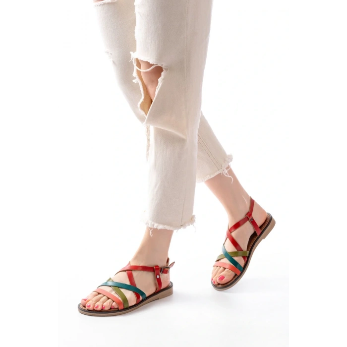 205-017 Multi Ortopedik Hakiki Deri Kadın Sandalet