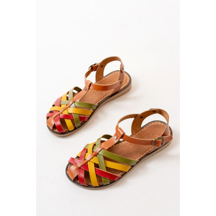 205-02 Multi Ortopedik Hakiki Deri Kadın Sandalet