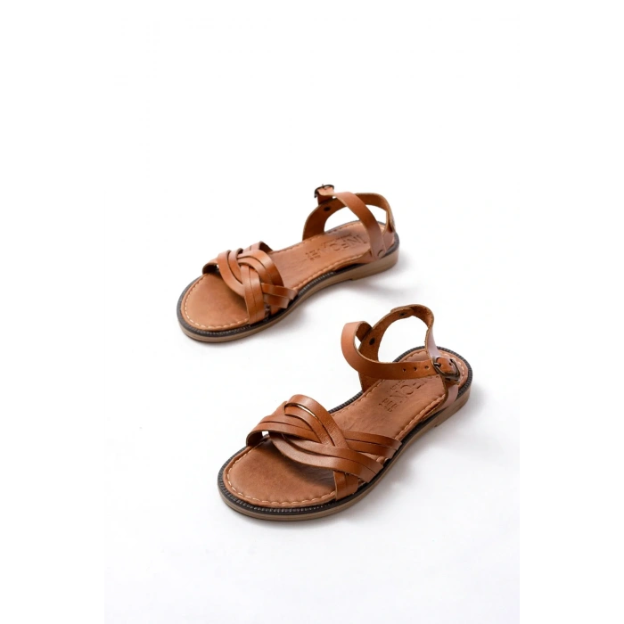 205-037 Taba Hakiki Deri Ortopedik Taban Kadın Sandalet