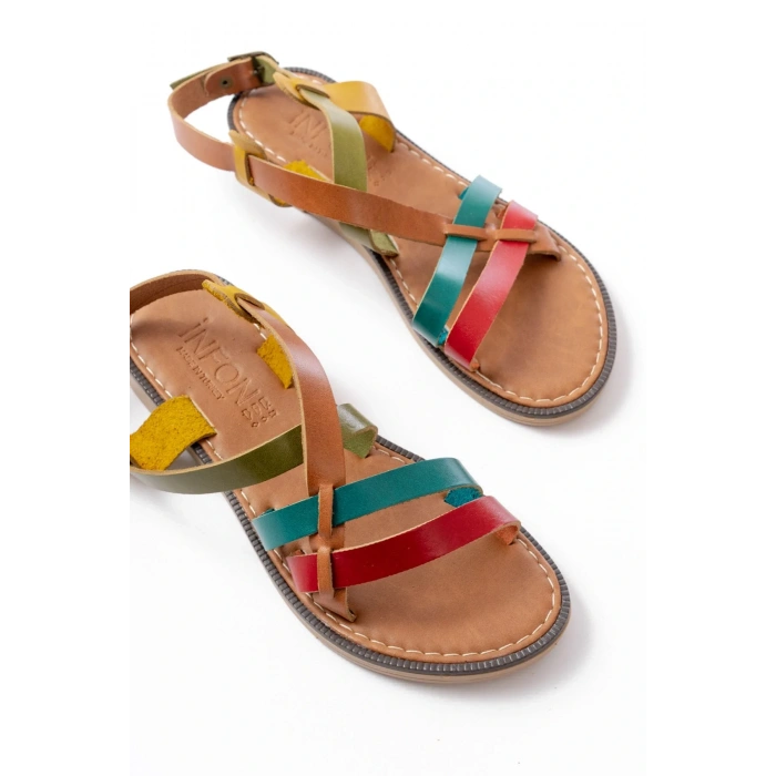 205-05 Multi Ortopedik Hakiki Deri Kadın Sandalet