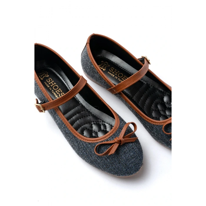 6321 Laci Keten Günlük Baret Tokalı Bayan Babet