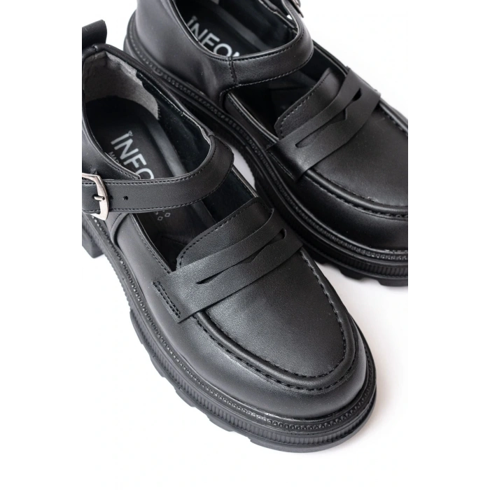 745-771 Siyah Kadın Günlük Yüksek Tabanlı Loafer Ayakkabı