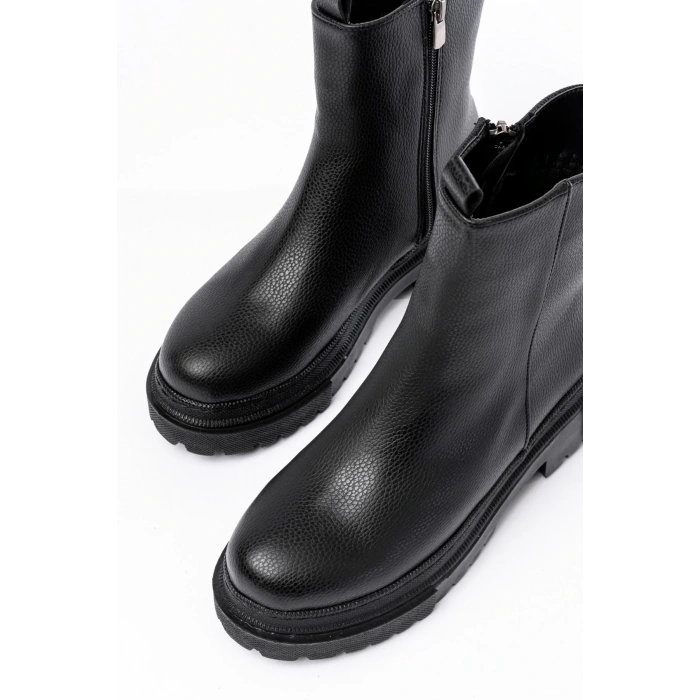 812-2012 Siyah Luna Fermuarlı Günlük Kadın Bot