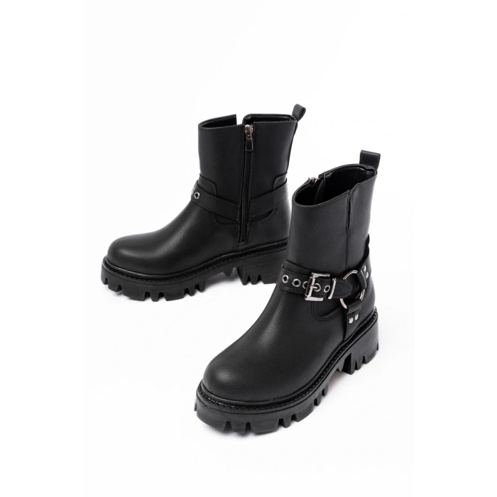 868-2015 Siyah Fermuarlı Günlük Kadın Bot