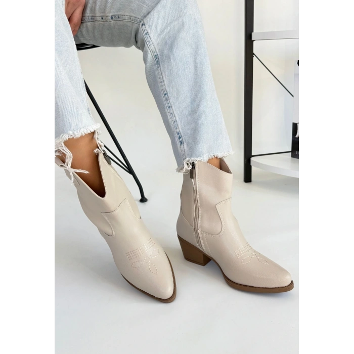 Akver Bej Cilt Topuklu Bot