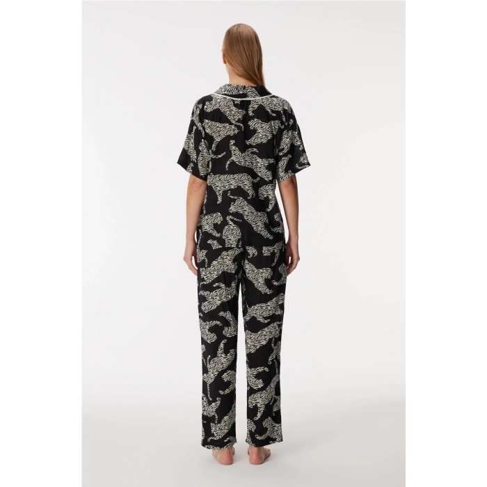 Anıl 11389 Bayan Kısa Kol Gömlek ve Pantolon Takım