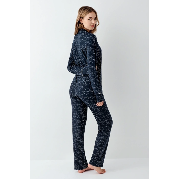 Arnetta 3430-S Kadın Gömlek Yaka Pijama Takımı