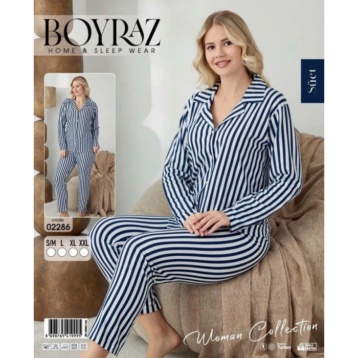 Boyraz 02286 Kadın Süet Uzun Kol Pijama Takımı