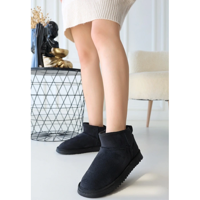 Elsa Siyah Süet Bot