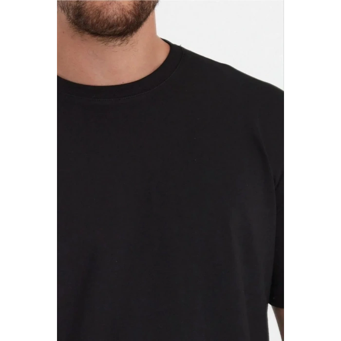 Erkek 24/1 Düz A Kalite Oversize T-shirt - Siyah