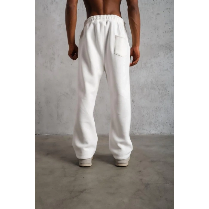 Erkek Baggy Alt Eşofman - Beyaz