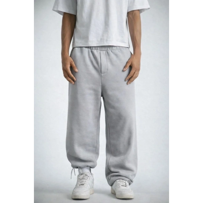 Erkek Baggy Alt Eşofman - Gri