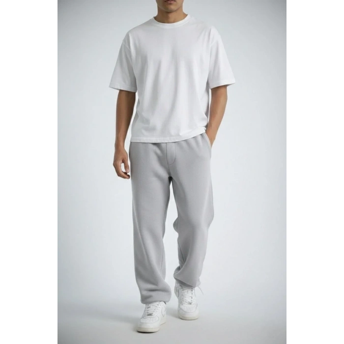 Erkek Baggy Alt Eşofman - Gri