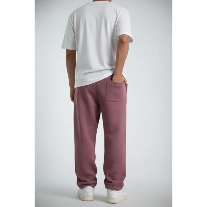 Erkek Baggy Alt Eşofman - Gül Kurusu