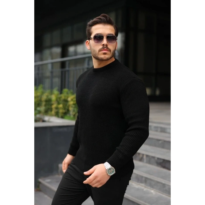 Erkek Bisiklet Yaka Örme Kazak