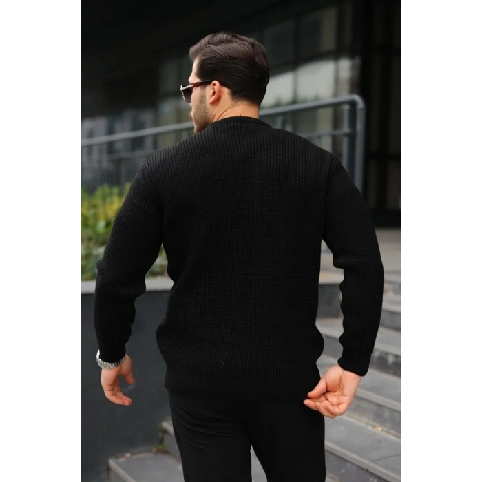 Erkek Bisiklet Yaka Örme Kazak