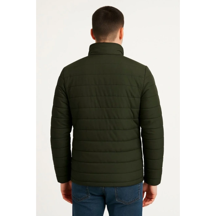 Erkek Bomber Mont Ceket – Su İtici Kumaş, Kapitone Astarlı, Fermuarlı, Kışlık - Haki