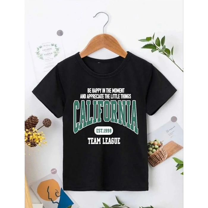 Erkek Çocuk Baskılı T-Shirt - Siyah