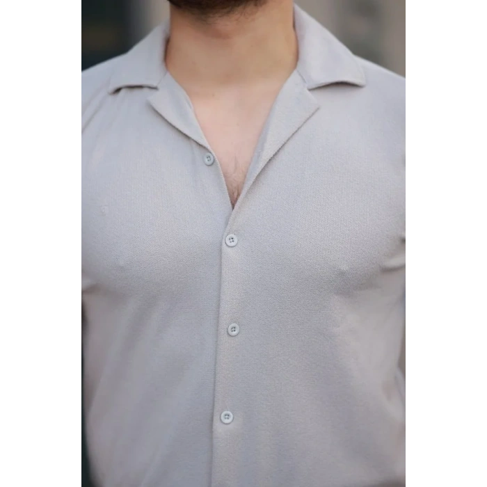 Erkek Kısa Kollu örme Kumaş Pamuklu Gömlek