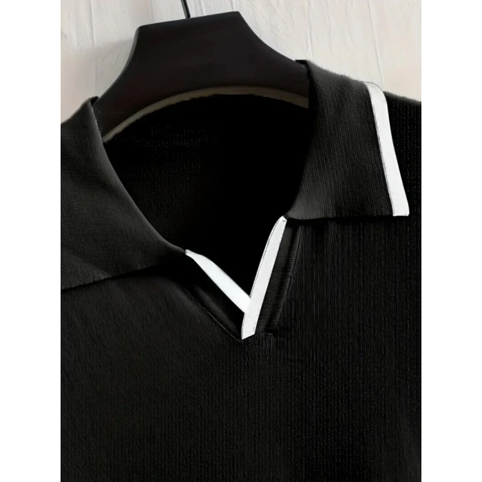 Erkek Uzun Kollu Yakalı Triko Bluz