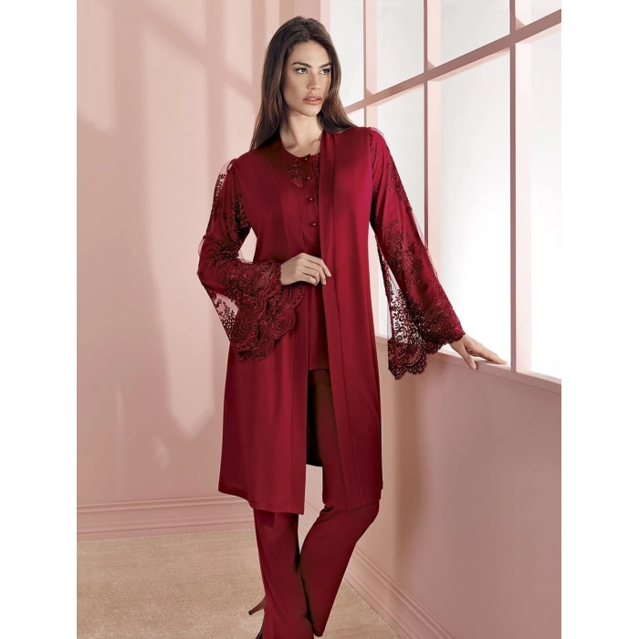 Espuar 757 Penye 3lü Sabahlık Pijama Takımı