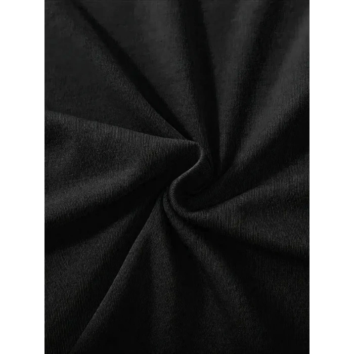 fiyonk Ön Arka baskılı siyah oversize unisex Kısa Kol t-shirt- Siyah