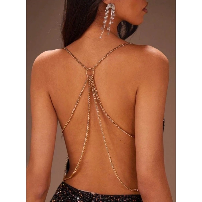 For Dreams 8614 Pullu Sırt Dekolteli Fantazi Elbise