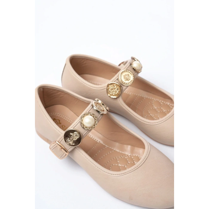 İNF-6363  Nut Baret Tokalı Günlük Bayan Ayakkabı