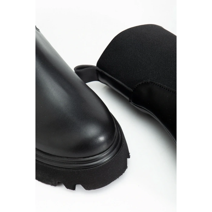 K-815 Siyah Lastikli Yüksek Tabanlı Günlük Kadın Bot