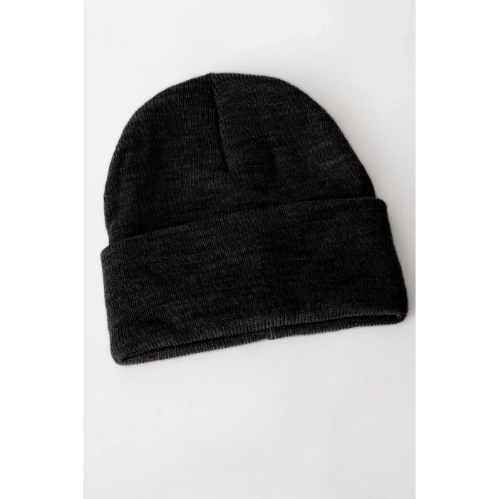 Kadın Katlamalı Basic Bere - Siyah