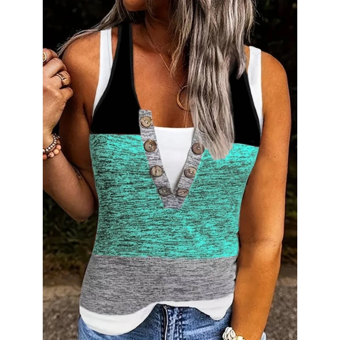 Kadın V Yakalı önden Düğmeli Viskon Bluz